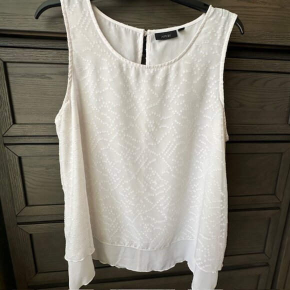 Apt.‎ 9 White Sleeveless Layered Tank Blouse Size XL - Picture 3 of 8